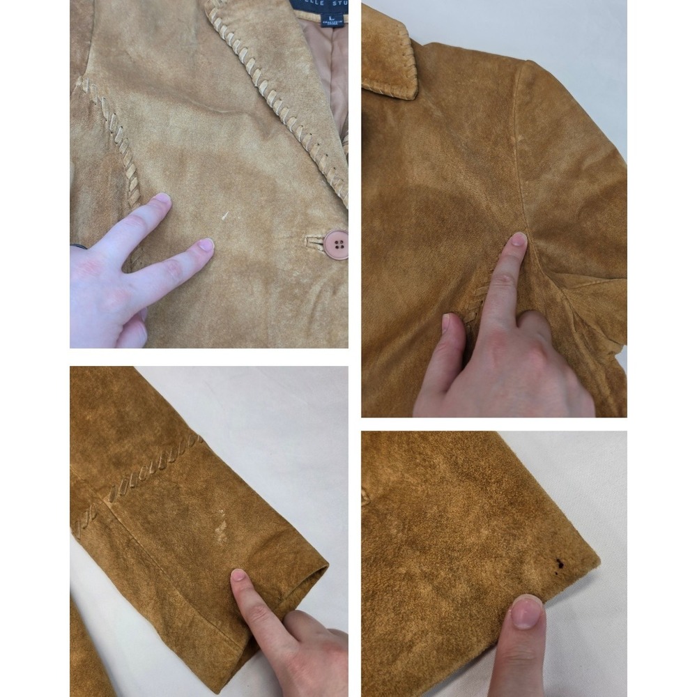Vtg Wilsons Leather Womens L Suede Leather Jacket Western Festival Rodeo 3372 - Picture 4 of 9